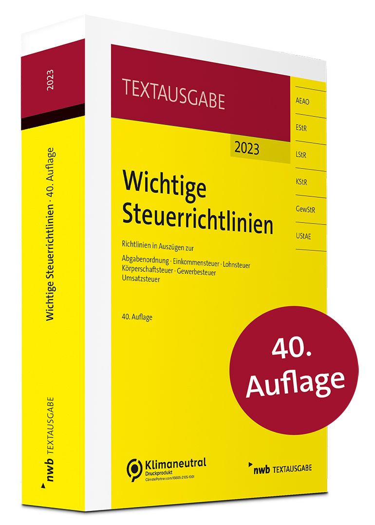 Wichtige Steuerrichtlinien | NWB Verlag